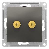 Дизайнерская аудио розетка (для колонок), сталь, ATN000987 Schneider Electric, серия Atlas Design