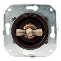 Ретро выключатель коричневый CL31BR Salvador перекрестный