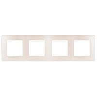 Дизайнерская рамка 4 местная, Сатин, перламутр, Б0052538 Эра, серия 12