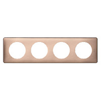 Дизайнерская рамка 4 местная, медь, 068994 Legrand, серия Celiane
