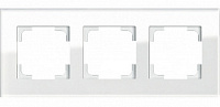 Дизайнерская рамка 3 местная, белое стекло, 81003GW Wedder, серия R3