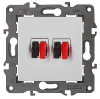 Дизайнерская аудио розетка двойная, белый, Б0034326 Эра, серия Elegance