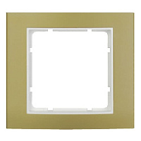 Дизайнерская рамка 1 местная, золотой/полярная белизна, алюминий, 10113046 Berker, серия B.3