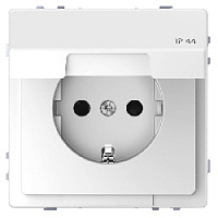 Механизм розетки IP44 с заземлением, шторками и с крышкой, белый лотос, MTN2314-6035 Schneider Electric, серия Merten D-Life