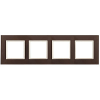 Дизайнерская рамка 4 местная, мокко, Б0034539 Эра, серия Elegance