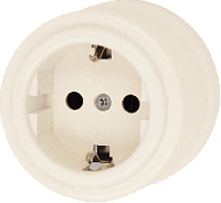 Розетка с заземляющим контактом, ваниль, JNO.1L61.PG03 Jantera