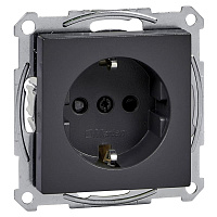 Механизм розетки с заземлением и шторками, антрацит, MTN2300-0414 Schneider Electric, серия Merten System M
