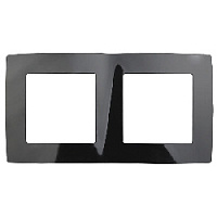Дизайнерская рамка 2 местная, черный, Б0014756 Эра, серия 12