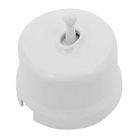 Кнопка тумблерная, звонковая, одинарная, пластик, белый, JRE.PT51.PG00 Jantera