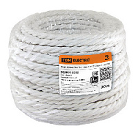 Ретро кабель витой ГОСТ (20 м.) 2*2.5, белый, SQ2801-0202 TDM ELECTRIC, серия Эко