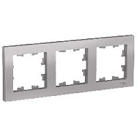 Дизайнерская рамка 3 местная, алюминий, ATN000303 Schneider Electric, серия Atlas Design