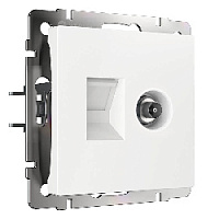 Дизайнерская розетка ТВ + RJ-45 6 cat., белый глянцевый, W1181301 Werkel