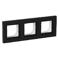 Дизайнерская рамка IP44 3 местная, карбон, ATN441003 Schneider Electric, серия Atlas Design
