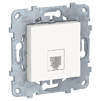 Дизайнерская розетка телефонная RJ-11, белый, NU549218 Schneider Electric, серия Unica New