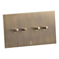 Дизайнерский выключатель Aura Бронза браш, BABR4KTC Bonze четырехклавишный проходной