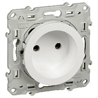 Дизайнерская розетка без заземления, со шторками и винт. клеммами, белый, S52R033 Schneider Electric, серия Odace