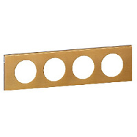 Дизайнерская рамка 4 местная, золото, 069134 Legrand, серия Celiane