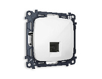 Комплект механизма компьютерной розетки RJ-45(8P8C) CAT6 с шторкой, белый глянец, MO112010 Ambrella Volt