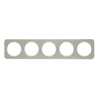 Дизайнерская рамка 5 местная, нержавеющая сталь/полярная белизна, 10152114 Berker, серия R.1