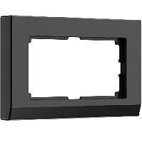 Дизайнерская рамка для двойной розетки, черный, поликарбонат, W0081808 Werkel