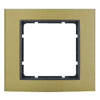 Дизайнерская рамка 1 местная, золотой/антрацитовый, алюминий, 10113016 Berker, серия B.3
