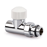 Дизайнерский клапан терморегулирующий прямой для радиатора, 1/2", хром 0632-1500C000 S.R.Rubinetterie