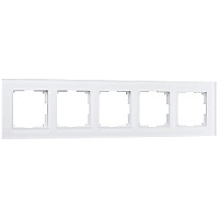 Дизайнерская рамка 5 местная, белый матовый, стекло, W0051105 Werkel