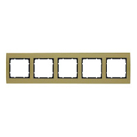 Дизайнерская рамка 5 местная, золотой/антрацитовый, алюминий, 10153016 Berker, серия B.3
