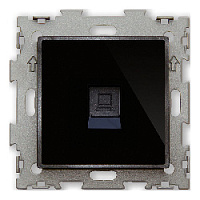 Дизайнерская розетка компьютерная RJ-45 кат. 5e, черный, GL-W201C-BCG CGSS, серия Эстетика