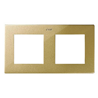 Дизайнерская рамка 2 местная, золото, 2400620-066 Simon, серия 24 Harmonie