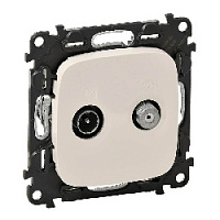 Дизайнерская розетка TV-SAT одиночная, слоновая кость, 753858 Legrand, серия Valena Allure