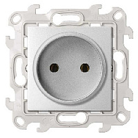 Дизайнерская розетка без заземления, алюминий, 2450442-033 Simon, серия 24 Harmonie