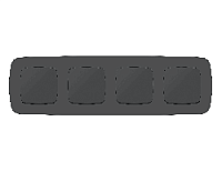 Дизайнерская рамка из термопластика 4 местная, графит мягкое касание, OF140804 Ambrella Volt