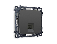 Комплект механизма телефонной розетки RJ-11(4P4C) с шторкой , графит мягкое касание, MO912030 Ambrella Volt