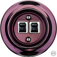 Розетка интернет Cat.5e двойная, фиолетовый металлик PEMAGsCat5e Katy Paty