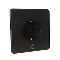 Дизайнерская розетка с/з и шторками электрическая Mira Черный уголь, BMB1SS Bonze