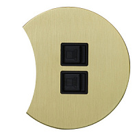 Розетка компьютерная двойная RJ-45, полукруглая, EU040207, золотой, Salvador