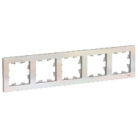 Дизайнерская рамка 5 местная, жемчуг, ATN000405 Schneider Electric, серия Atlas Design