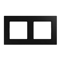 Дизайнерская рамка 2 местная, черный матовый, A5582BFSWM Jung, серия A 550