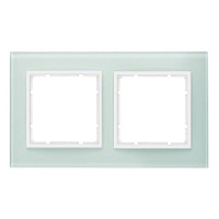 Дизайнерская рамка 2 местная, полярная белизна, глянцевый, стекло, 10126909 Berker, серия B.7