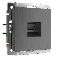 Дизайнерская розетка RJ-45, графит рифленый, W1181004 Werkel
