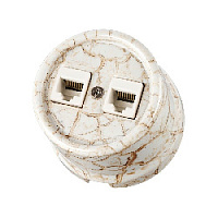 Розетка RJ45 компьютерная двойная, мраморный, SQ1820-0151 TDM ELECTRIC, серия Болонь
