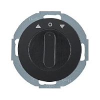 Поворотный выключатель жалюзи, черный глянцевый, 38112145 Berker, одноклавишный