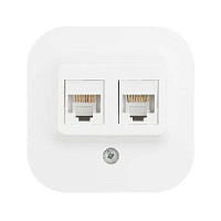 Дизайнерская розетка двойная компьютерная RJ-45 кат. 5, белый, 782228 Legrand, серия Quteo