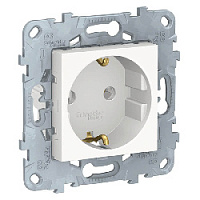 Дизайнерская розетка с заземлением, белый, NU505618 Schneider Electric, серия Unica New