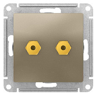 Дизайнерская аудио розетка (для колонок), шампань, ATN000587 Schneider Electric, серия Atlas Design