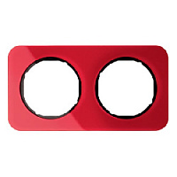 Дизайнерская рамка 2 местная, красный/черный, 10122344 Berker, серия R.1