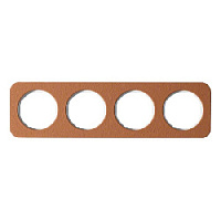 Дизайнерская рамка 4 местная, кожа/полярная белизна, 10142369 Berker, серия R.1