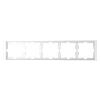 Дизайнерская рамка 5 местная, белый лотос, MTN4050-6535 Schneider Electric, серия Merten D-Life