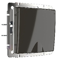 Дизайнерская розетка с заземлением, шторками и с крышкой IP44, серо-коричневый глянцевый, W1171207 Werkel